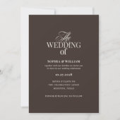 Invitation Simple Expresso Brun Foncé | Mariage Neutre (Devant)