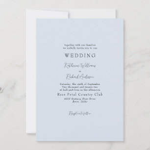 Invitation Simple Faire Dusty Blue Sans Parents Mariage 