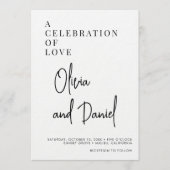 Invitation Simple Faire Mariage Code QR Photo Écriture (Devant)