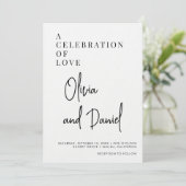 Invitation Simple Faire Mariage Code QR Photo Écriture (Debout devant)
