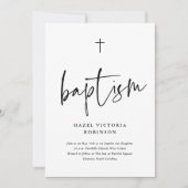 Invitation Simple Faire Script Baptême Christening (Devant)