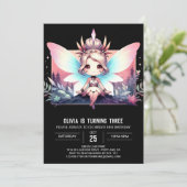 Invitation Simple Fairy Thème numérique Anniversaire (Debout devant)