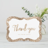 Invitation Simple fausse parties scintillant or brillant merc (Debout devant)