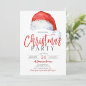 Invitation Simple Festive Santas fête de Noël Casquette (Debout devant)