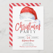 Invitation Simple Festive Santas fête de Noël Casquette (Devant / Derrière)