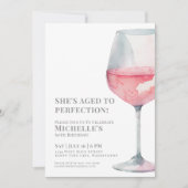 Invitation Simple Fête d'anniversaire 60 ans Vin Rose (Devant)