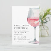 Invitation Simple Fête d'anniversaire 60 ans Vin Rose (Debout devant)