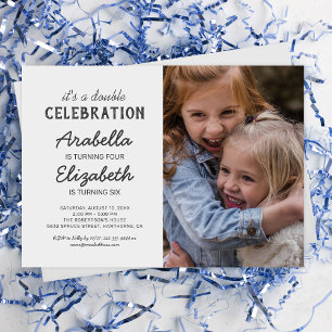 Invitation Simple fête d'anniversaire de la photo conjointe
