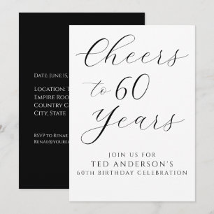 Invitation Simple Fête d'anniversaire des 60 ans pour hommes