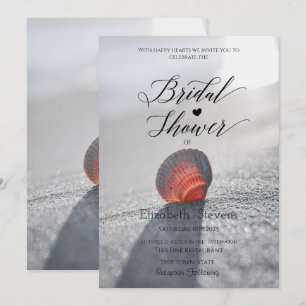 Invitation Simple Fête de Mariage de Coquillages de Plage