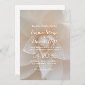 Invitation Simple fête de mariage de jardin fleuri blanc (Devant / Derrière)