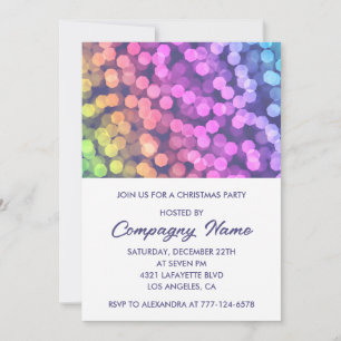 Invitation Simple Fête de Noël d'entreprise Confetti Arc-en-c