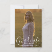 Invitation simple fête de remise de diplômes photo calligraph (Devant)