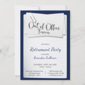 Invitation Simple Fête de Retraite Définitive de Bureau (Devant)