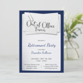 Invitation Simple Fête de Retraite Définitive de Bureau (Debout devant)