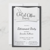 Invitation Simple Fête de Retraite Définitive de Bureau (Devant)