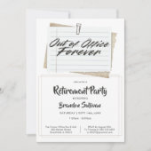 Invitation Simple Fête de Retraite Définitive Hors du Bureau (Devant)