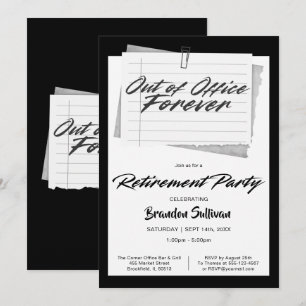 Invitation Simple Fête de Retraite Définitive Hors du Bureau