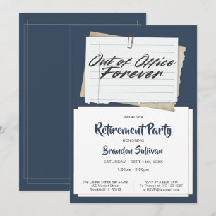 Invitation Simple Fête de Retraite Définitive Hors du Bureau
