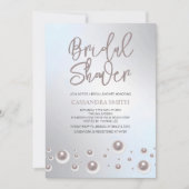 Invitation Simple Fête des mariées blanche unique en argent p (Devant)