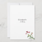 Invitation Simple Fête des mariées de flore botanique rose ro (Dos)