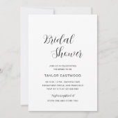 Invitation Simple Fête des mariées moderne noir et blanc (Devant)