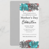 Invitation Simple fête des mères | Thème floral (Devant / Derrière)