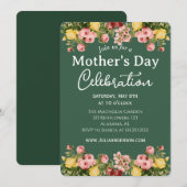 Invitation Simple fête des mères | Thème floral (Devant / Derrière)