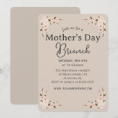 Invitation Simple fête des mères | Thème floral (Devant / Derrière)