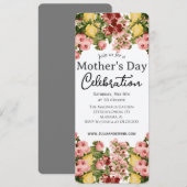 Invitation Simple fête des mères | Thème floral (Devant / Derrière)