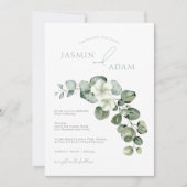 Invitation Simple feuillage d'eucalyptus pour mariage (Devant)
