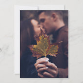 Invitation Simple Feuille D'automne Vert Sauge Monogramme Pho (Dos)