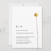 Invitation Simple Fleur de Tige Jaune Minimaliste Aquarelle (Devant)