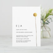 Invitation Simple Fleur de Tige Jaune Minimaliste Aquarelle (Debout devant)