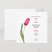 Invitation simple fleur de tulipe (Devant / Derrière)
