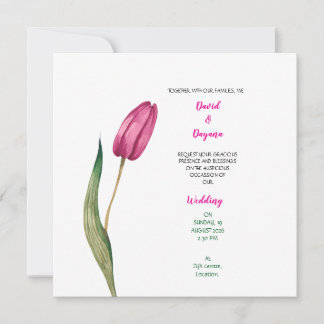 Invitation simple fleur de tulipe