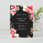 Invitation simple Floral Anniversaire (Debout devant)