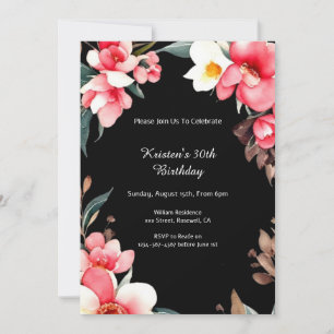 Invitation simple Floral Anniversaire