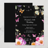 Invitation simple Floral Anniversaire (Devant / Derrière)