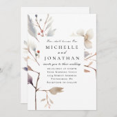 Invitation Simple Floral Deux Devient Un Mariage Chrétien (Devant / Derrière)