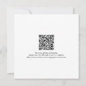 Invitation Simple Floral Enregistrer La Date QR Code Mariage (Dos)