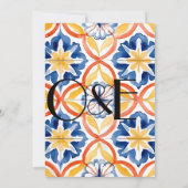 Invitation Simple Floral Été Espagnol Mariage Carrelé (Dos)