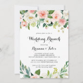 Invitation Simple Floral Green Calligraphie Mariage Brunch (Devant)