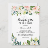 Invitation Simple Floral Green Folid Week-end Bachelorette (Devant)
