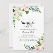 Invitation Simple Floral Green Folio Surprise Party (Devant)