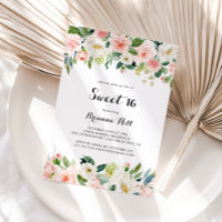 Simple Floral Green Sweet 16 fête d'anniversaire