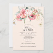 Invitation Simple floral joli style bohème shabby chic  (Devant)