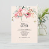 Invitation Simple floral joli style bohème shabby chic  (Debout devant)