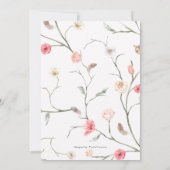 Invitation Simple floral joli style bohème shabby chic  (Dos)