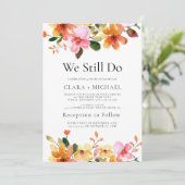 Invitation Simple Floral "Nous Faisons Toujours" Vow Renouvel (Debout devant)